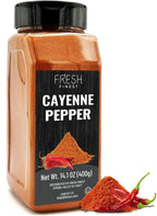 Fresh Finest Cayenne Pepper Powder 14.1 oz Bold Flavor all Natural Red Pepper Spice 50,000 SHU Heat, Commercial and Home Cooking