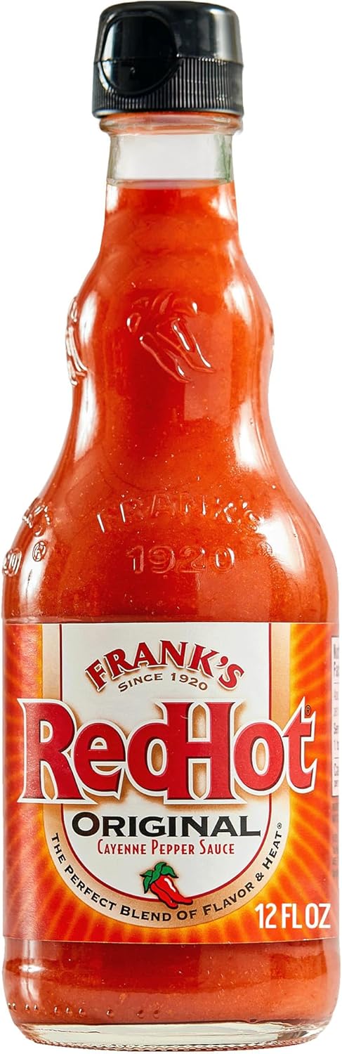 Frank's RedHot Hot Sauce, Original, Made with Cayenne Peppers, Ready-To-Use, Shake or Pour Over Chicken Wings, Sandwiches, Pizza, and More for the Perfect Bend of Flavor and Heat, 12 fl oz