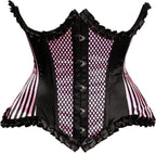 Daisy corsets Women's Daisy Corsets Top Drawer Pink Burlesque Underwire Curvy Cut Steel Boned Waist Cincher Corset