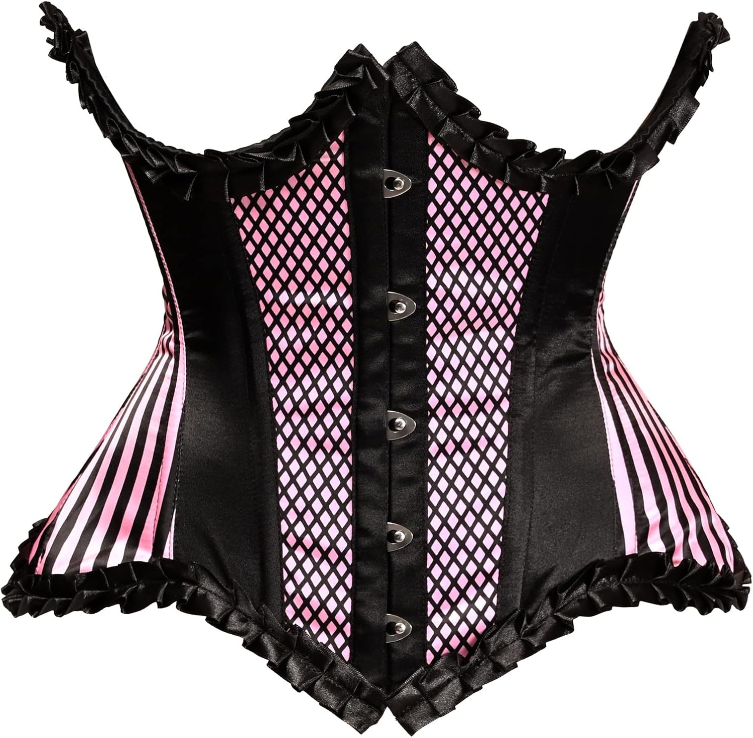 Daisy corsets Women's Daisy Corsets Top Drawer Pink Burlesque Underwire Curvy Cut Steel Boned Waist Cincher Corset