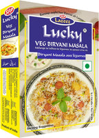 Lucky Veg Biryani Masala, 60g (Pack of 5), Recipe and Seasoning Mix for making Authentic and Flavorful Indian Vegetable Biryani, Low Sodium, No MSG, No Preservatives