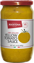 Mantova Yellow Tomato Sauce, 24 oz. (Pack of 2), Product of Italy, Yellow Tomatoes, Sweet Pulp, Low Acidity and Few Seeds, No Added Sugar, Artificial Flavoring, Coloring or Preservatives, Gluten-Free