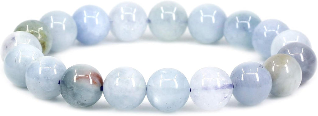 Keleny Fashion Crystal Man Women Stretch Bracelet 10mm Round Beads Rock Jasper 7 Inch Unisex