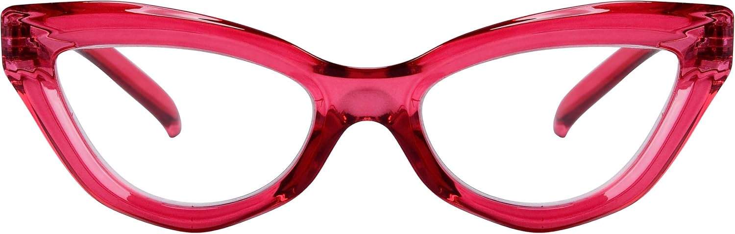 Eyekepper Cat-eye Style Reading Glasses for Women Chic Readers - Rose Red +2.50