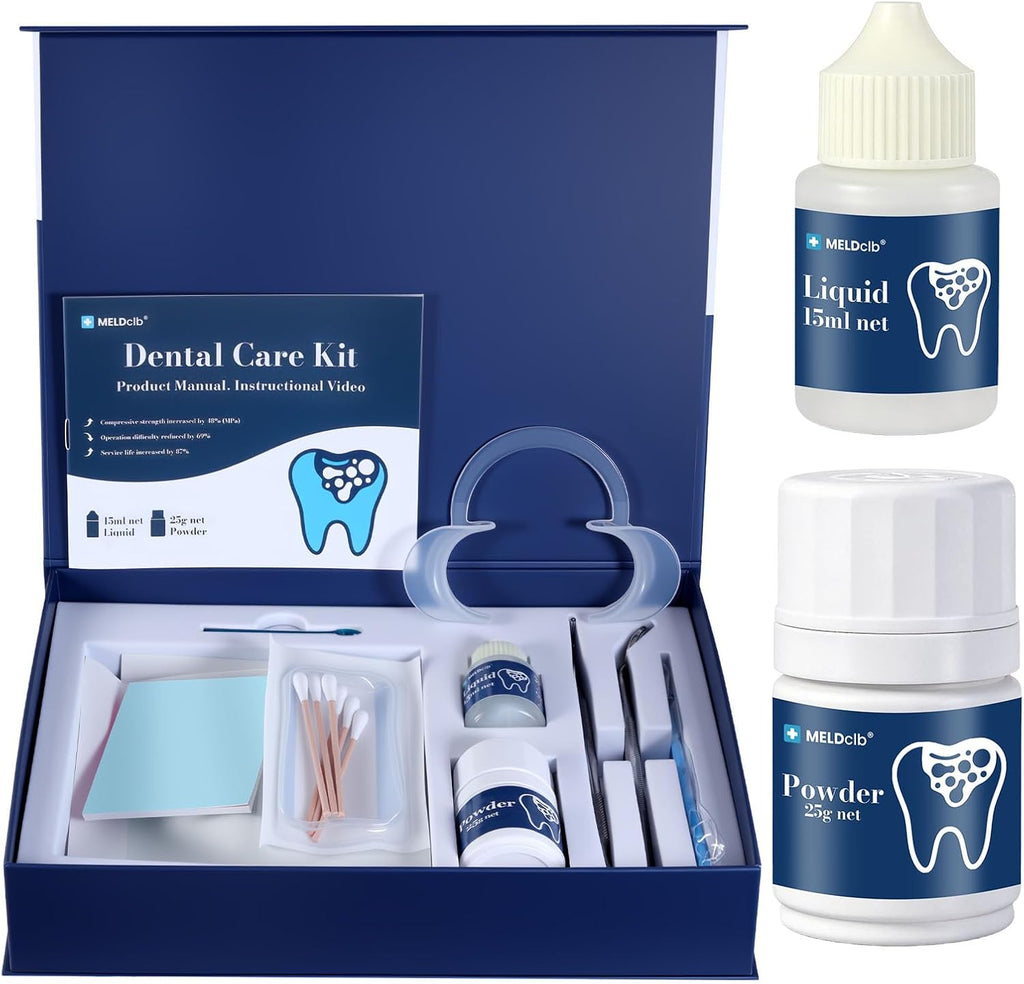 Zinc Oxide Eugenol Dental Care Kit, Tooth Repair Kit, Temporary Tooth Filling Repair Kit, Tooth Filler, Cavity Filler, Dental Cement Glue Adhesive for Crowns, Bridges, Teeth, Home Dental Emergency Fix