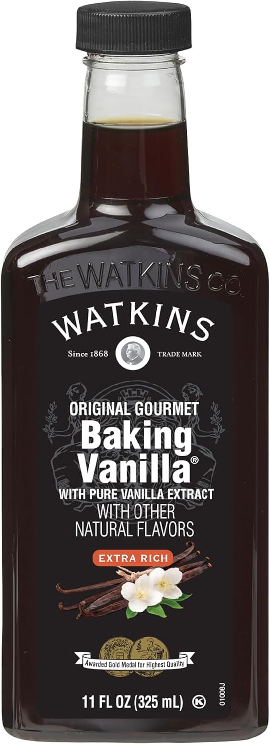 Watkins All Natural Original Gourmet Baking Vanilla, with Pure Vanilla Extract, 11 Fl Oz (Pack of 1) - Packaging May Vary