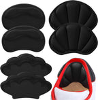 Adhesive Back of Heel Cushion Pads, Heel Grips Inserts for Women Men, Prevent Heel Pain and Improve Shoe Fit, 2PCS-Black+2PCS-Black+2PCS-Black