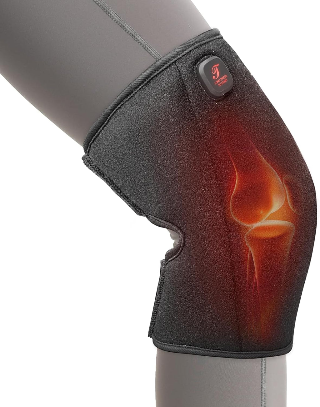Heated Knee Brace, Cordless Knee Heating Pad for Arthritis, 3 Temperature Modes Knee Warmer, 3000mAh Battery Operated Knee Wrap for Men Women Seniors, Black(Single)