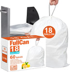 18 Gallon 2 Mil Lemon Scent Heavy Duty Compactor Trash Bags 60 Count Reinforced Drawstring Garbage Liners Fit 18 Gallon Compatible with Kitchenaid, Whirpool, GE 15 Inch Compactors GRAND SAVE!