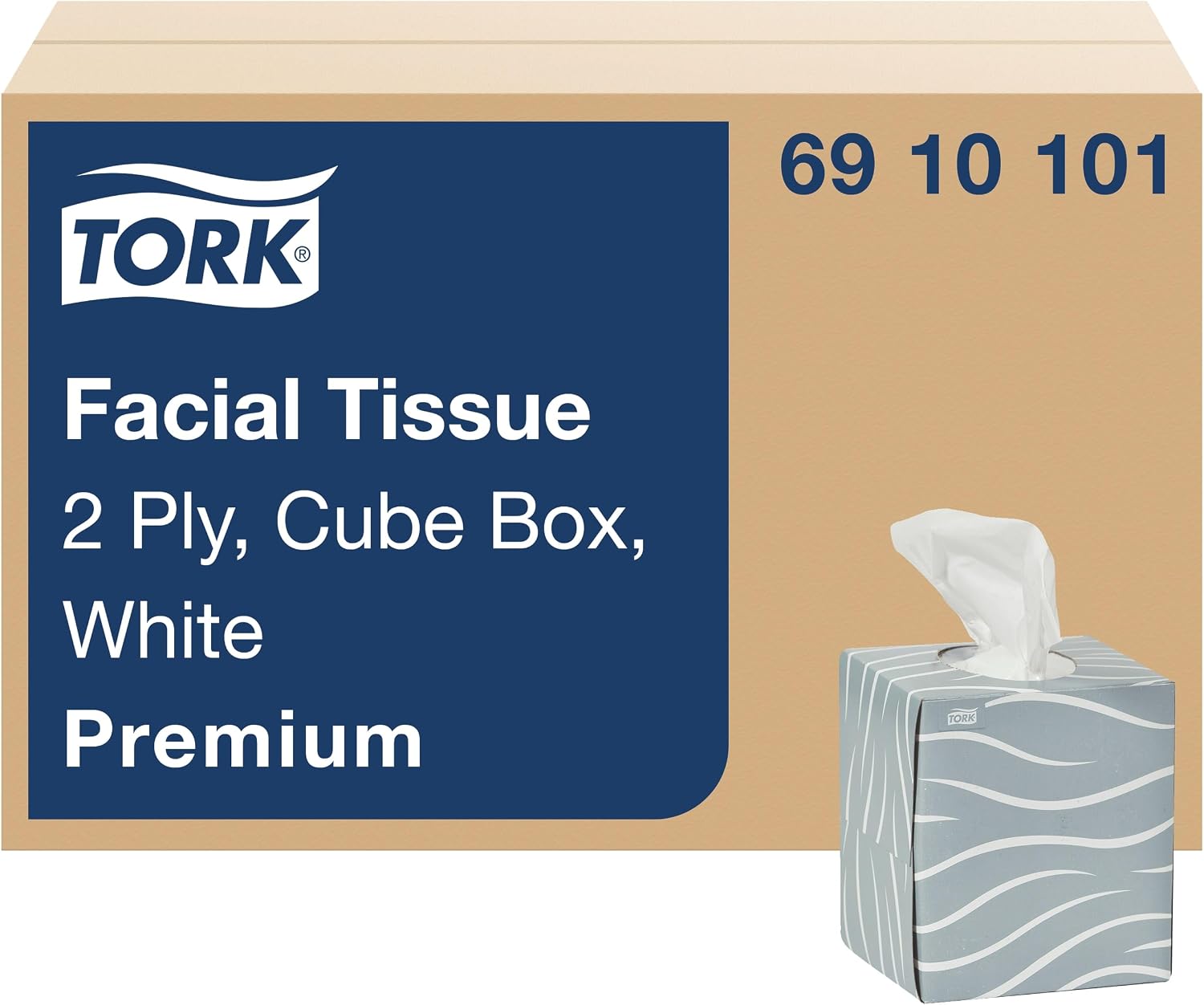 Tork Premium Facial Tissue Cube Box White, 2-ply, 36 x 86 Tissues, 6910101