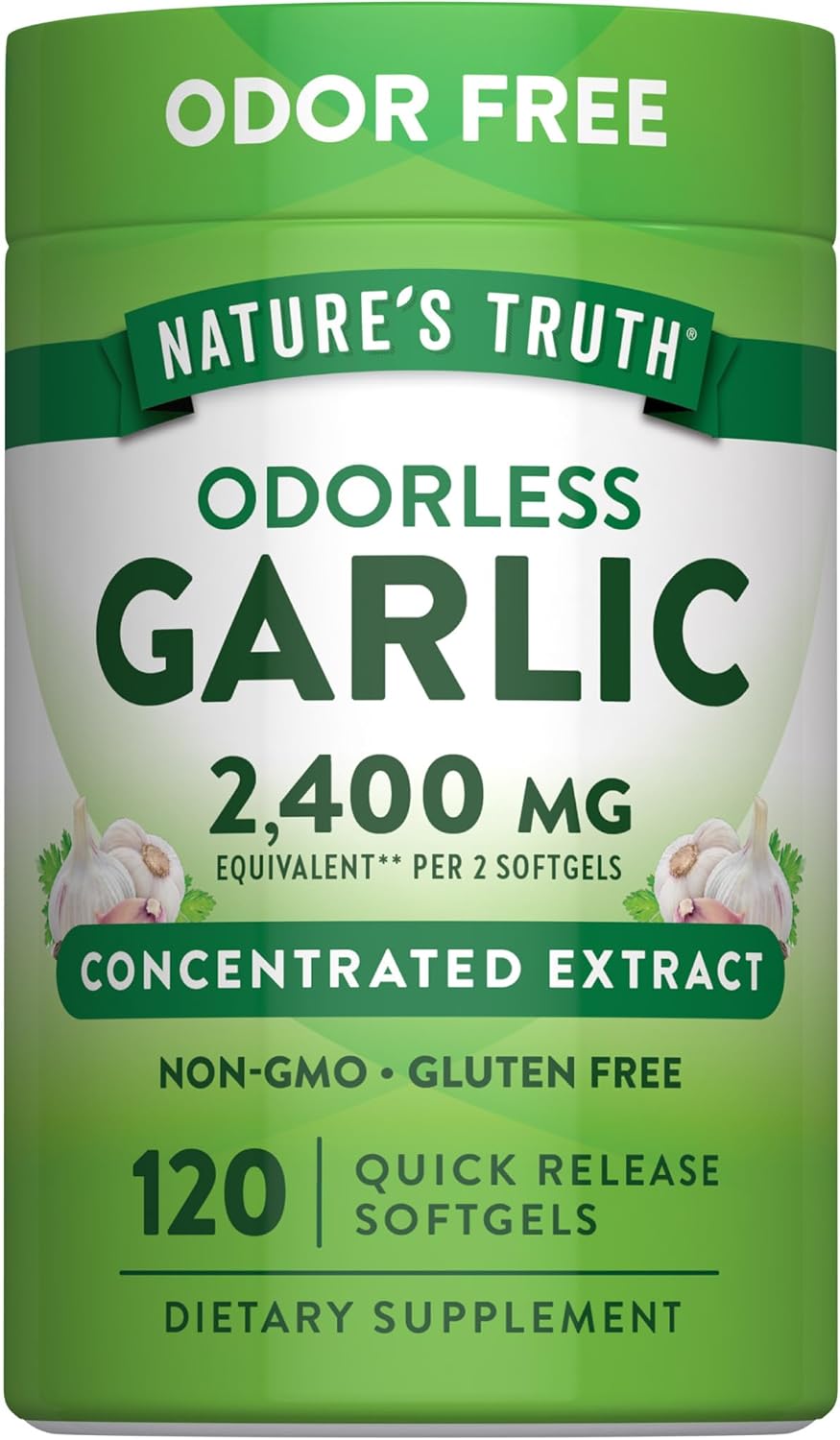 Nature's Truth Odorless Garlic | 120 Softgels | Extract Pills | Non-GMO, Gluten Free Supplement