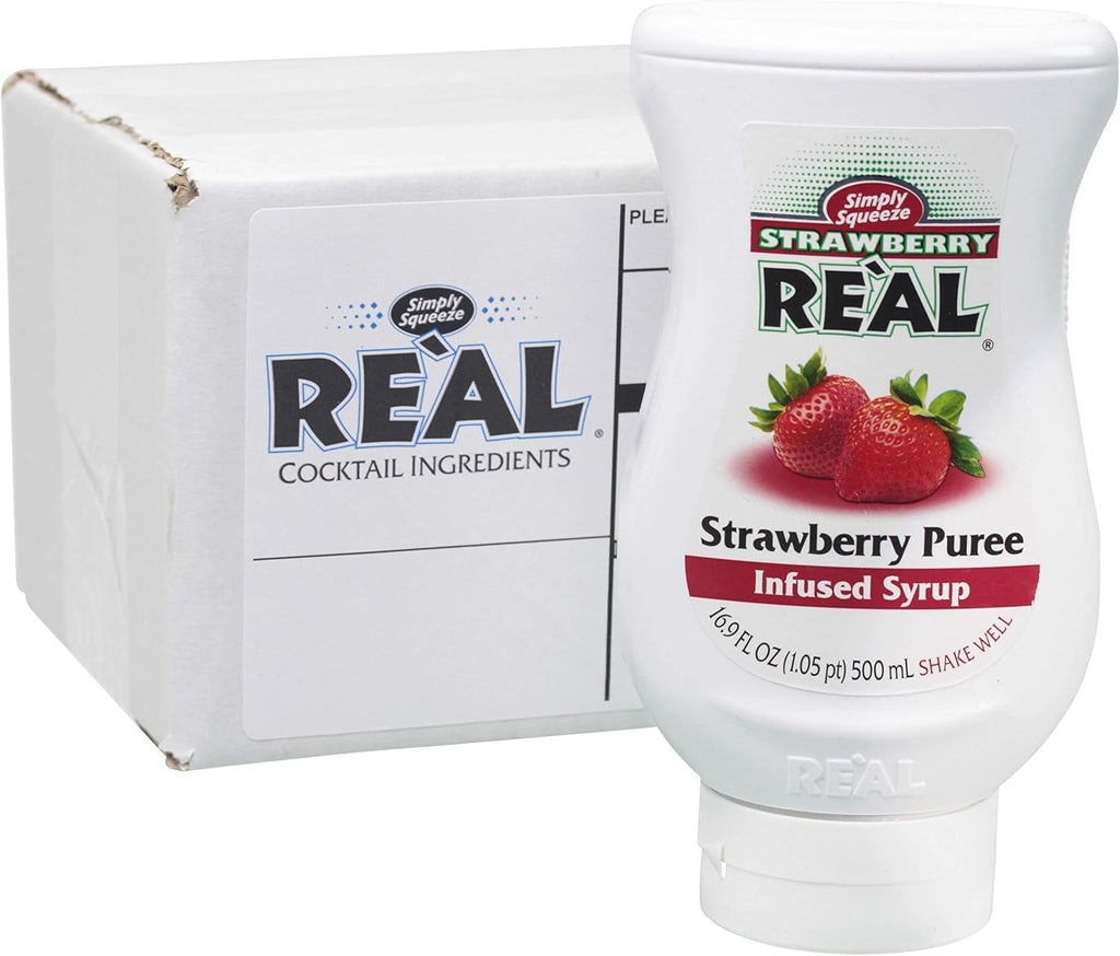 Strawberry Reàl, Strawberry Puree Infused Syrup, 16.9 FL OZ Squeezable Bottle (Pack of 1)