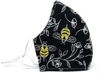 Unisex Cotton Face Covering Durable Breathable 3 Layers Reusable Washable (Bumble Bees)