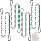 SELEWARE 4 Pcs 85" Heavy Duty Swing Chains, 1000LB Capacity Stainless Steel Hanging Chains with 8 Carabiners, Swing Extension Chain Hanging Kit for Playground Swings, Hammock Chairs & Punching Bags