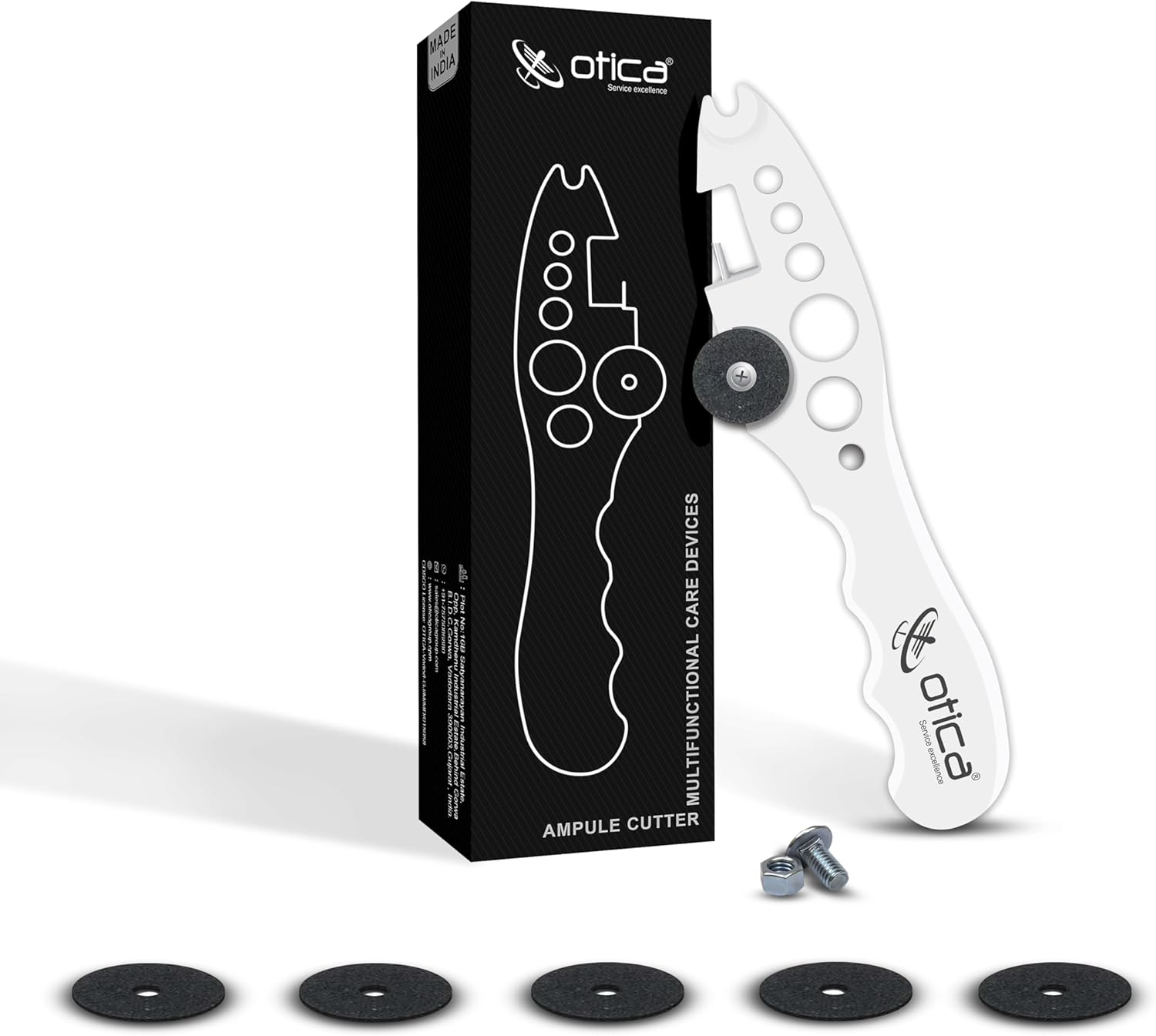 OTICA Ampoule Cutter for Doctors Nurse, Glass Bottle Cap Remover Cutter Ampule Breaker for Hospital and Clinic