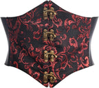 Lavish Dark Crushed Velvet Corset Belt Cincher w/Clasps