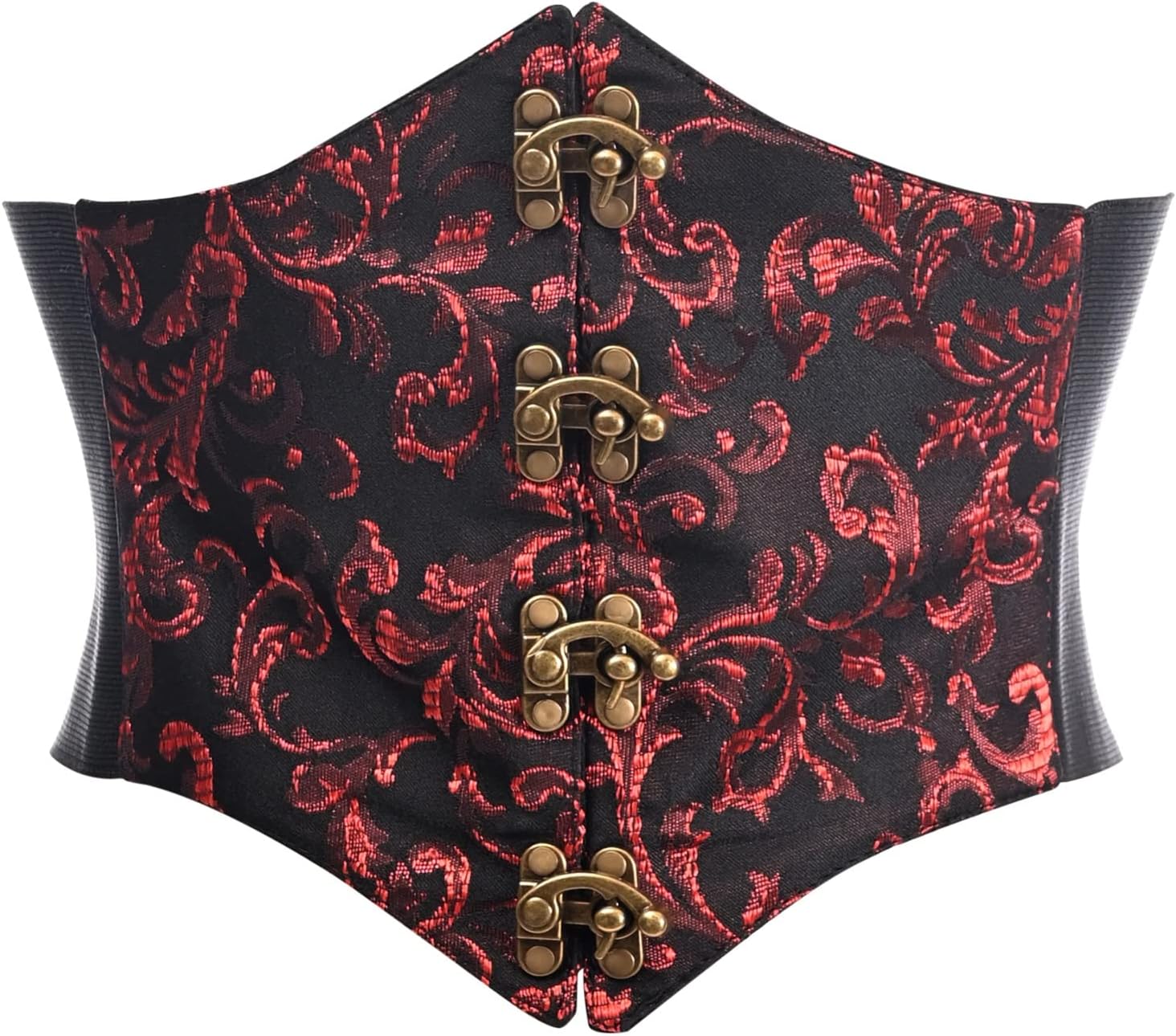 Lavish Dark Crushed Velvet Corset Belt Cincher w/Clasps