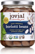 Jovial 100% Organic Borlotti Beans - Borlotti, Organic Borlotti, No Saturated Fat, Gluten Free, Recyclable Glass, Great Source of Fiber, No Additives or Preservatives, Product of Italy - 13 Oz