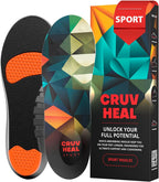 CRUVHEAL Sport Shock Absorbing Insoles - Basketball Athletic Shoe Cushioning Inserts Men Women - Ideal for Active Sports Running Training - Neutral Arch for Sneakers Shoes, L