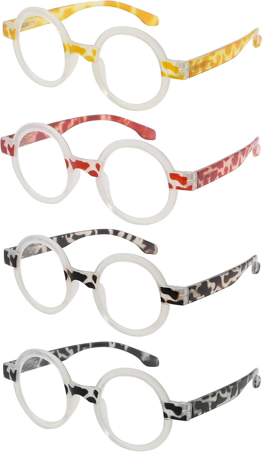 Eyekepper 4-Pack Round Reading Glasses for Women Retro Readers Eyeglasses +3.00