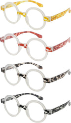 Eyekepper 4-Pack Round Reading Glasses for Women Retro Readers Eyeglasses +3.00