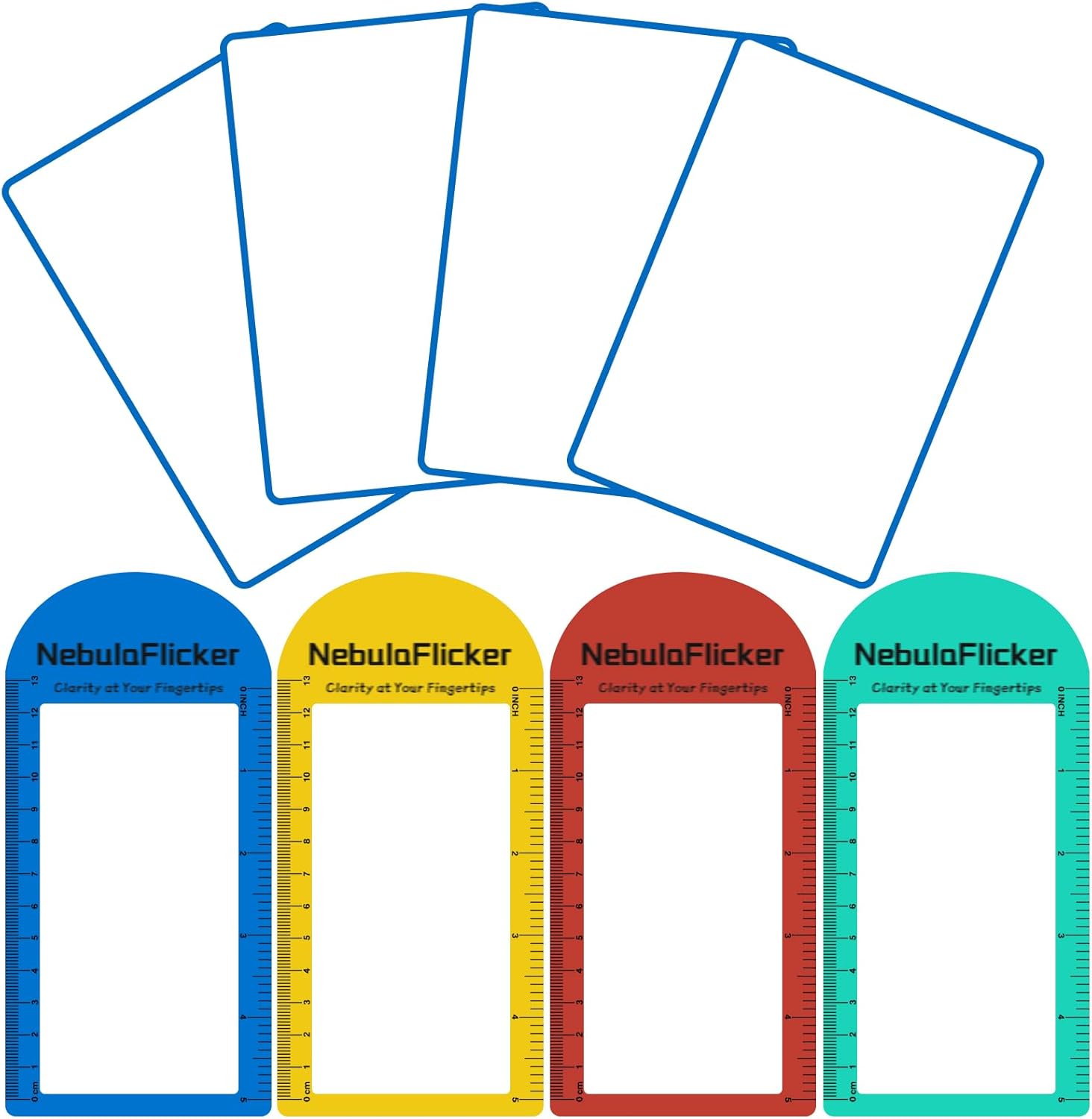 4 Pcs Magnifying Sheet 3X Page Magnifier for Reading Lightweight PVC Fresnel Lens with 4 Pcs Magnifying Bookmark Ruler for Low Vision & Seniors