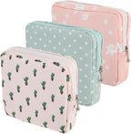 Abeillo Sanitary Napkin Storage Bags 3Pcs Menstrual Cup Pouches Nursing Pad Holder Tampon Bags Portable Period Bag Feminine Pouch for Girls