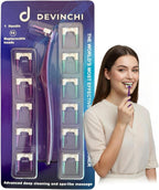 Interdental Brushes for Teeth Cleaning, Soft Bristled Between Teeth Cleaner with Handle & Replaceable Heads (Purple)