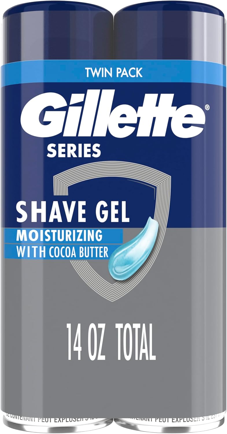 Gillette Series 3X Action Shave Gel, Moisturizing Twin Pack (7 Ounce Each)