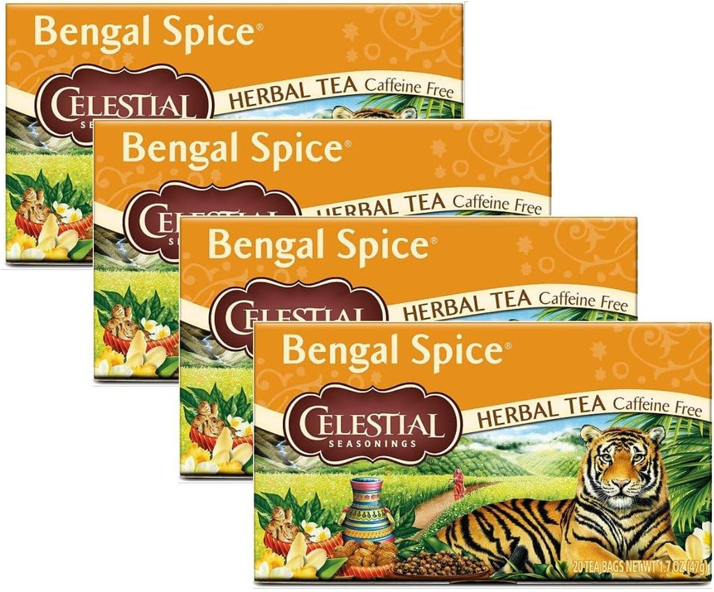 Celestial Seasonings Herbal Tea Bengal Spice 20 Count Pack of 4.