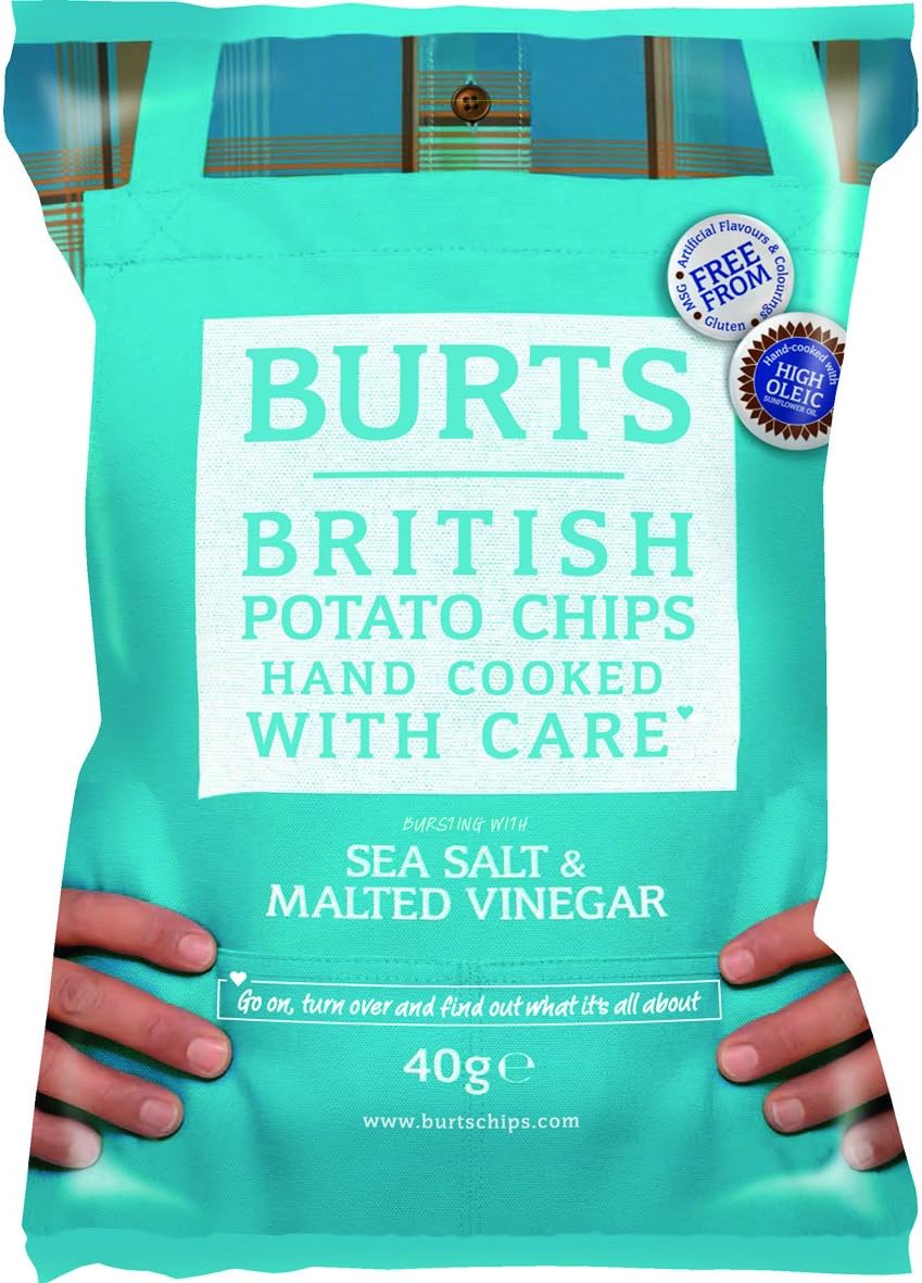 Burts Potato Chips Salt and Vinegar 40 g (Pack of 20)
