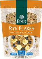Eden Organic Rye Flakes, 16 oz, Toasted and Rolled, 100% Whole Grain, Cereal, Hot or Cold
