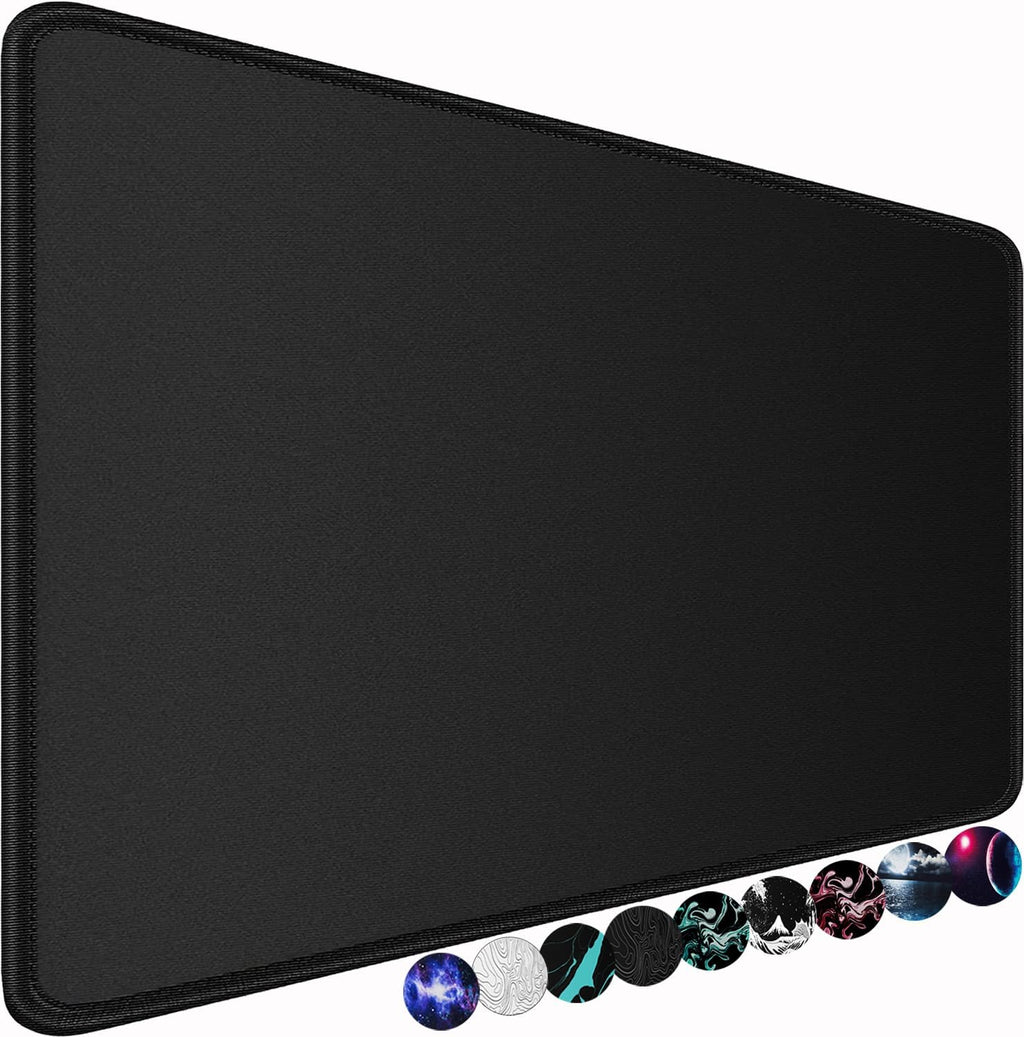 Large Gaming Mouse Pad, 31.5x15.7 inch Large Extended Computer Keyboard Mouse Mat, Water Resist Non-Slip Mousepad Rubber Base Long XXL Desk Mouse Pad for Work & Gaming, Office & Home, Black