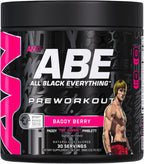 All Black Everything Pre-Workout Powder | Preworkout Energy Drink Mix | 350mg Caffeine | Beta Alanine & Citrulline | Energy Supplement for Men & Women | Baddy Berry | 30 Servings