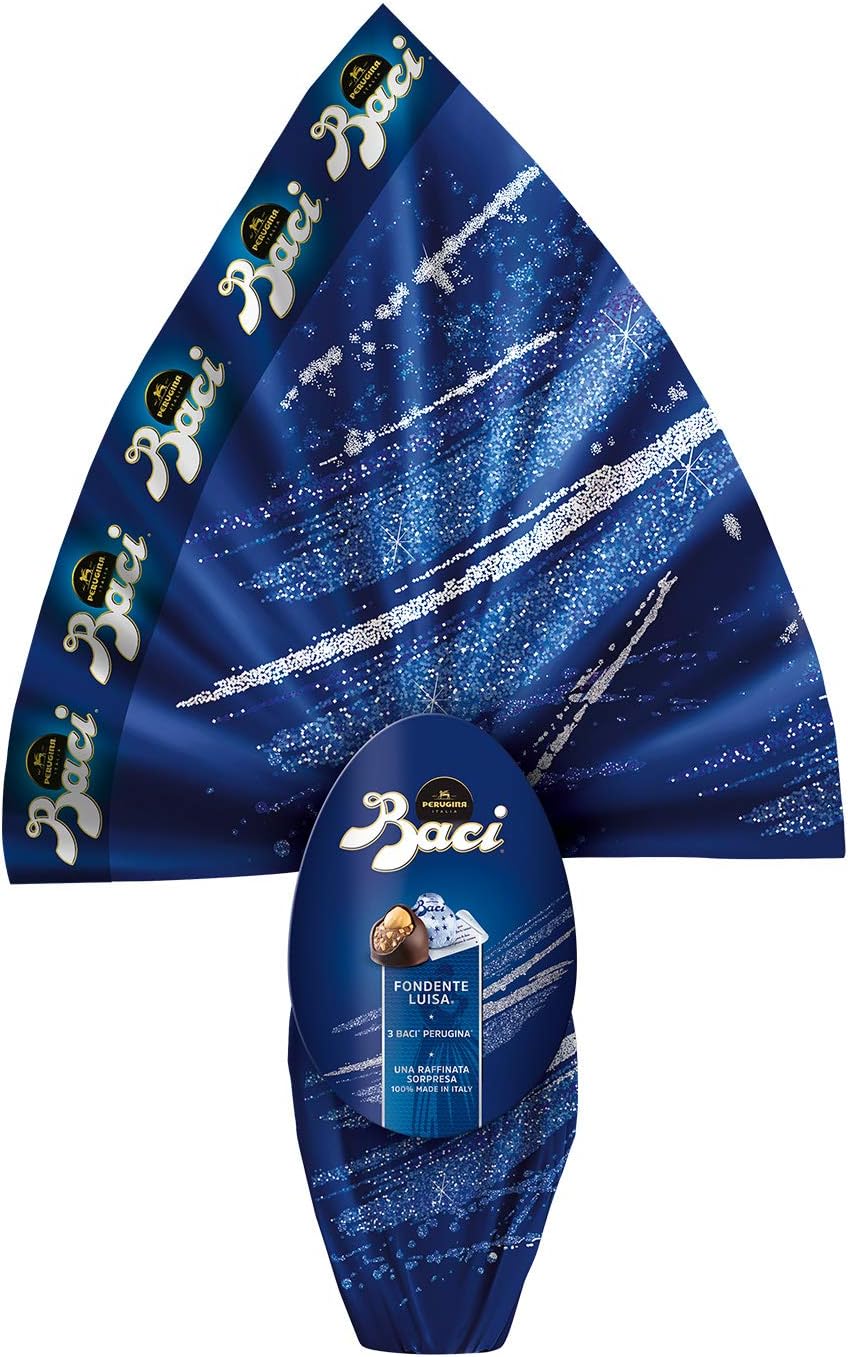 Perugina Baci Easter Egg Dark Chocolate with Baci Chocolate Surprise - Italian Import