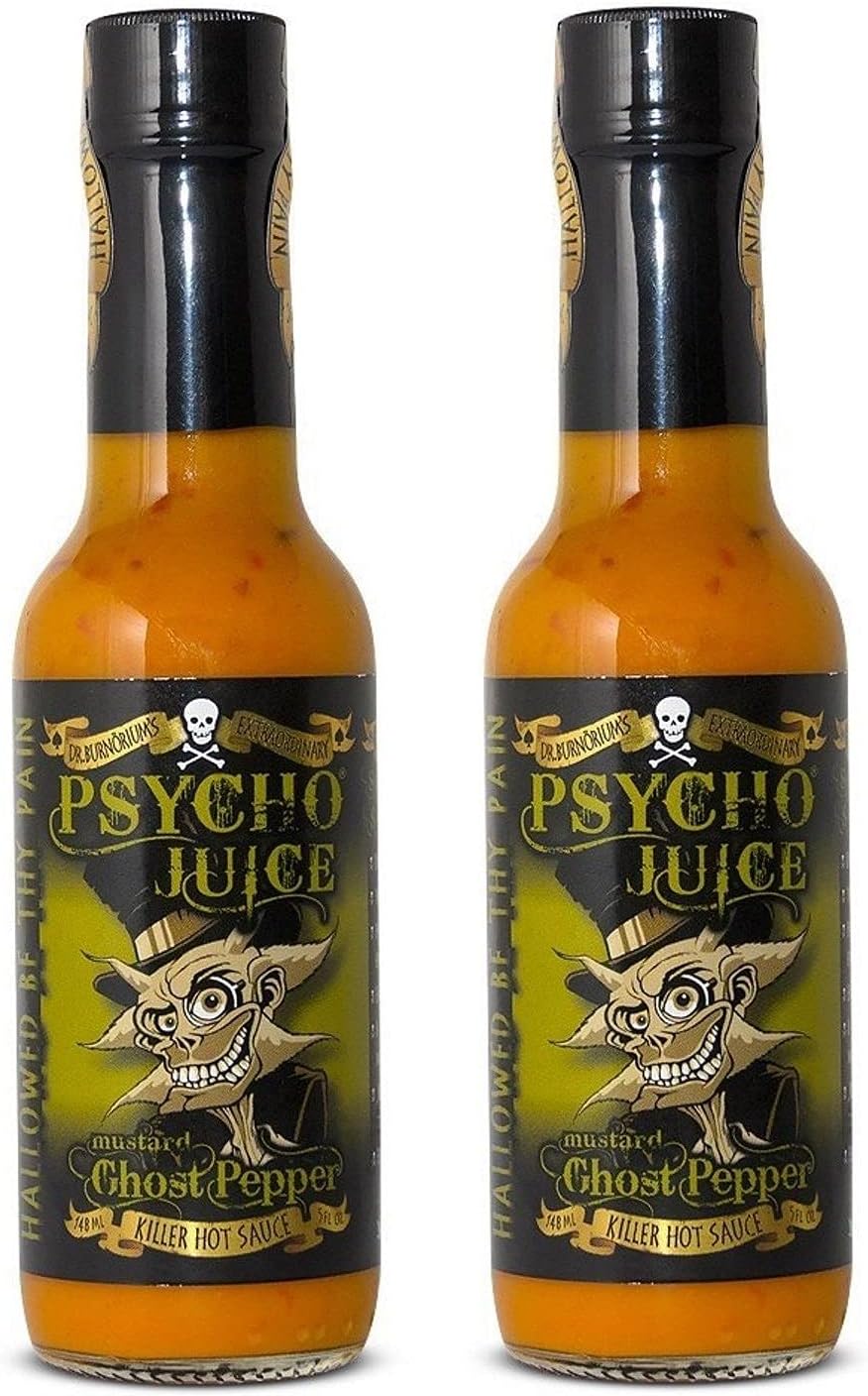 Set Of 2 Psycho Juice Mustard Ghost Pepper