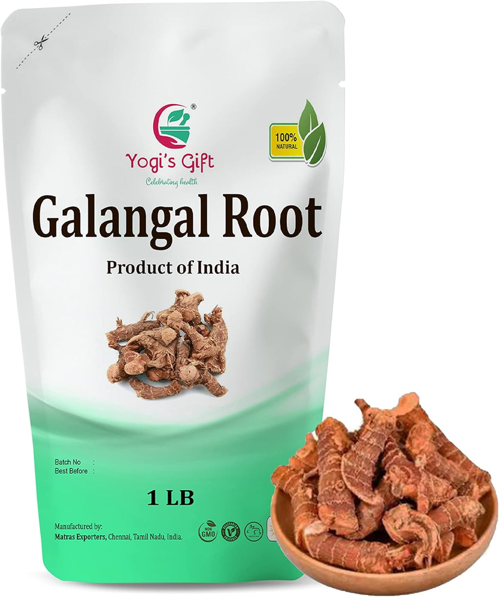 Dried Galangal root 1LB | Whole root (not slices) | Alpinia Galangal | Ads Wonderful Flavour and Aroma to Soups | by Yogi’s Gift®
