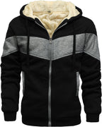 Men's Winter Fleece Thermal Jackets for Men Sherpa Lined Hoodies Warm Thick Jacket Outerwear