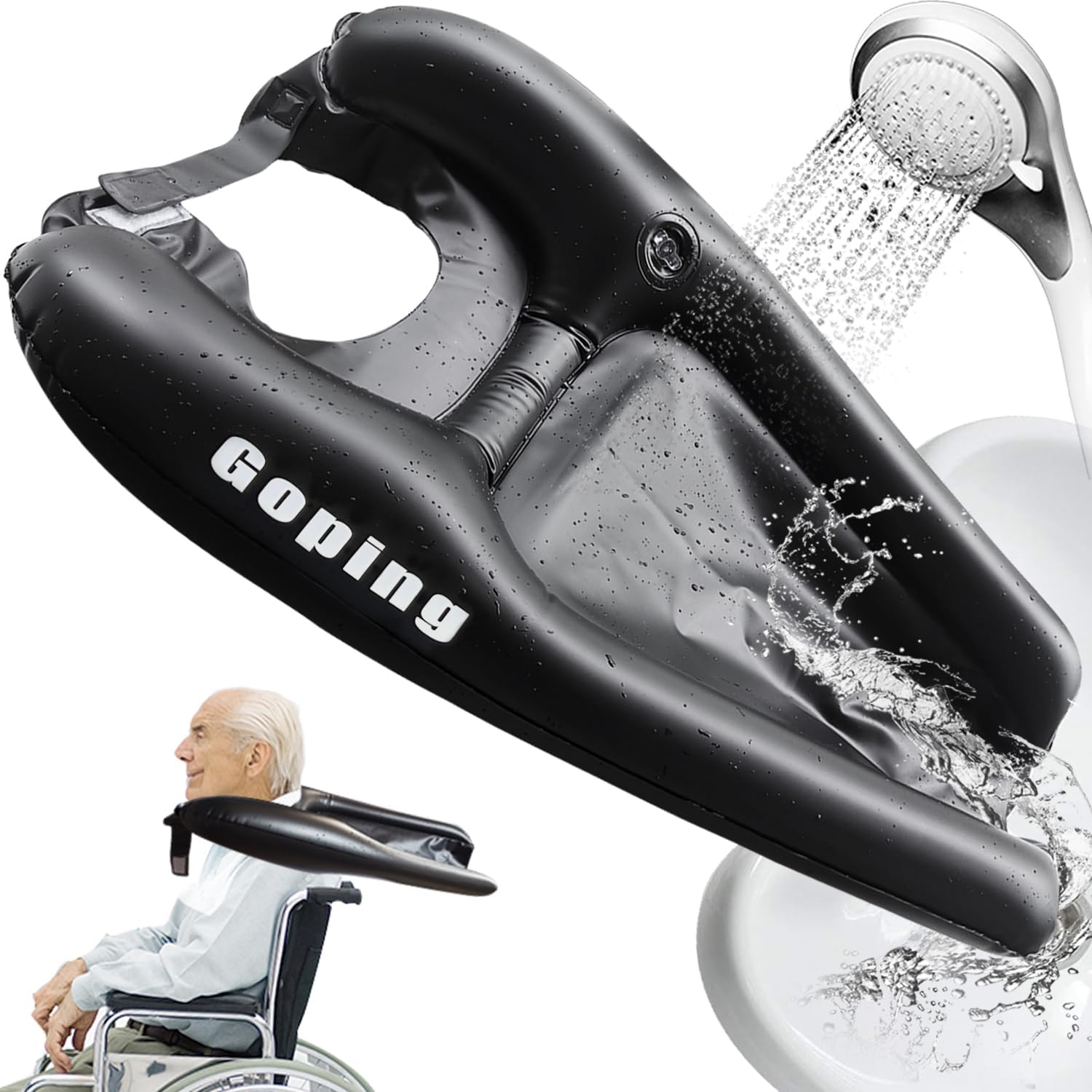 Hair Washing Basin for Bedridden Inflatable Hair Washing Sink for Wheelchair Portable Shampoo Bowls at Home for Handicapped