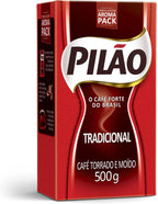 Pilao Roasted & Ground Coffee, Café Pilão Torrado E Moído, 17.6 Oz, 500 g