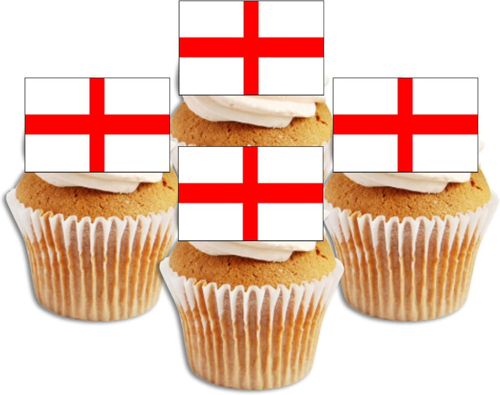 England Flag Edible Cupcake Toppers, Flags Of The World Cake Decorations, Eurovision Party Decorations, Football and Rugby Cake Decor 50 x 3cm / 1.18 Inch Wafer Card Toppers