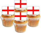 England Flag Edible Cupcake Toppers, Flags Of The World Cake Decorations, Eurovision Party Decorations, Football and Rugby Cake Decor 50 x 3cm / 1.18 Inch Wafer Card Toppers