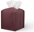 Premium PU Leather Tissue Box Holder - Elegant Hotel-Style Tissue Box Cover for Home, Office & Car Decor, Tissues Cube Organizer for a Natural & Classic Look (D-Brown)