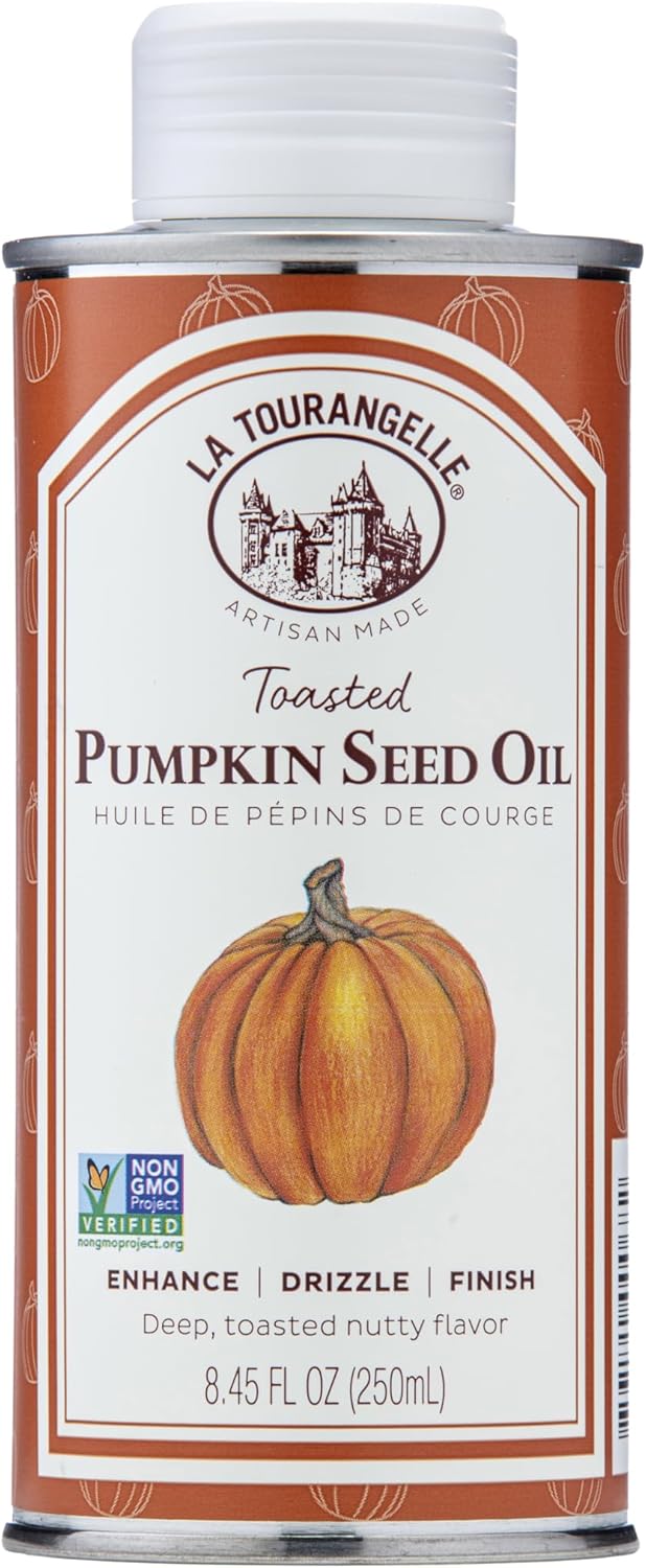 La Tourangelle, Toasted Pumpkin Seed Oil, Great for Cooking, Salad Dressings, Pastas, and Spreads, Health and Beauty Oil, 8.45 Fl Oz