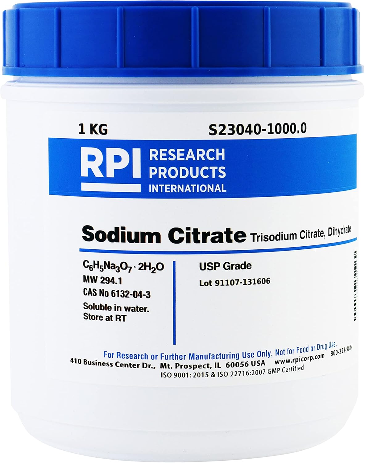 Trisodium Citrate, Dihydrate, [Citric Acid, Trisodium Dihydrate], 1 Kilogram