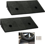 Curb Ramp 3.5 inch Rise Curb Ramps for Sidewalks Rubber 2 Pcs Driveway Ramps for Low Cars Curb Ramps for Driveway,Shed,Wheelchair 7000lbs Powersport Loading