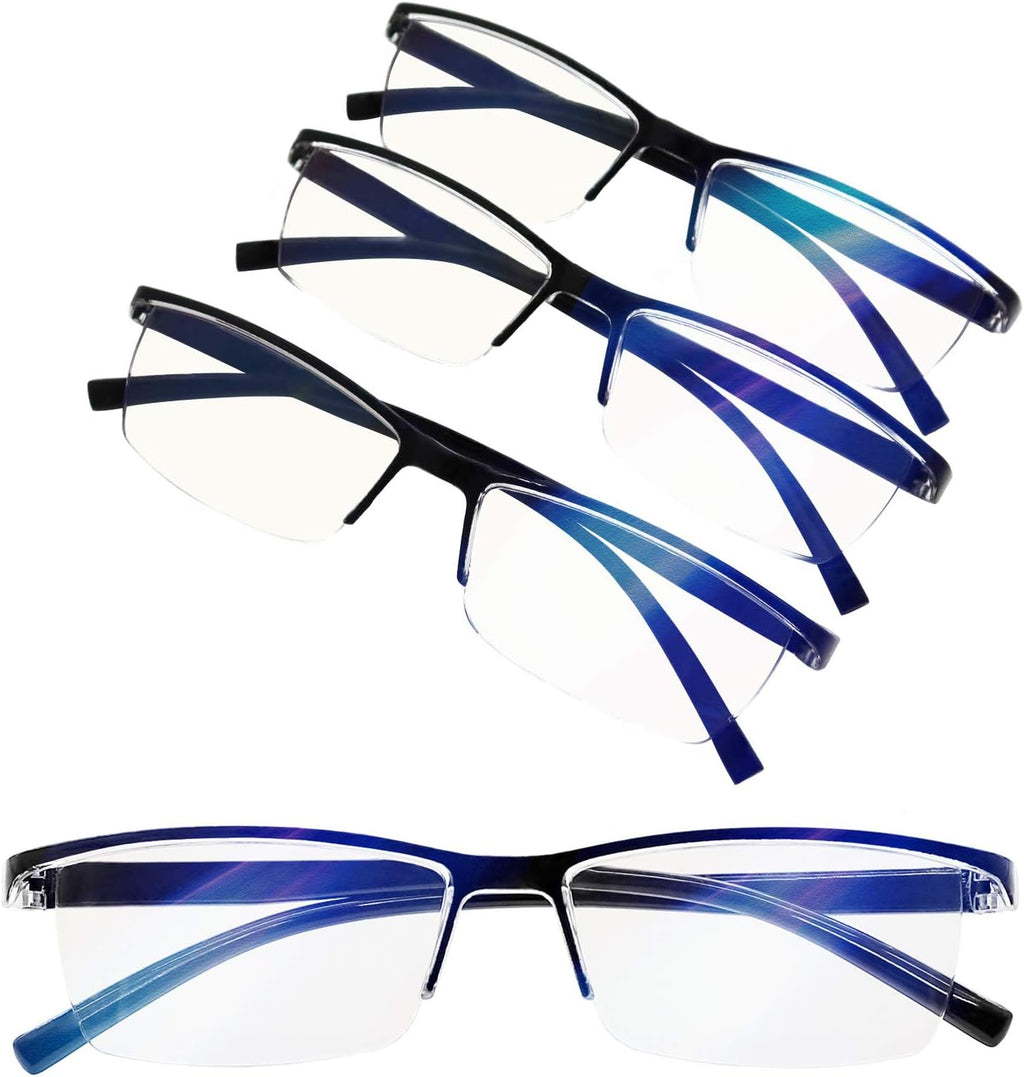 MARE AZZURO 4 Pack Blue Light Blocking Reading Glasses Men Women Lightweight Computer Readers 1.0 1.25 1.5 1.75 2.0 2.25 2.5 2.75 3.0 3.5 4.0 (2.50