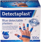 Detectaplast Universal Waterproof plasters, Metal detectable and Blue plasters, for Catering First aid kit in Food handling environments, Kitchen aid, 19 x 72, 25 x 72, Butterfly, Knuckle, 100 Strips