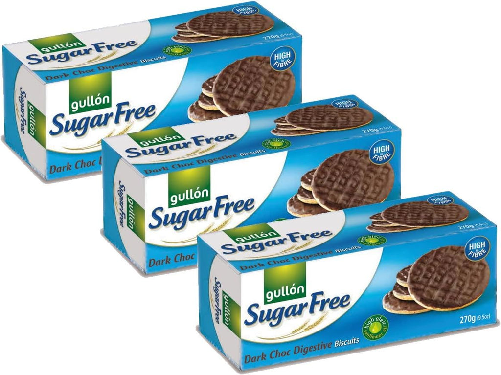 Gullon Sugar Free Chocolate Digestives 270g (Pack of 3)