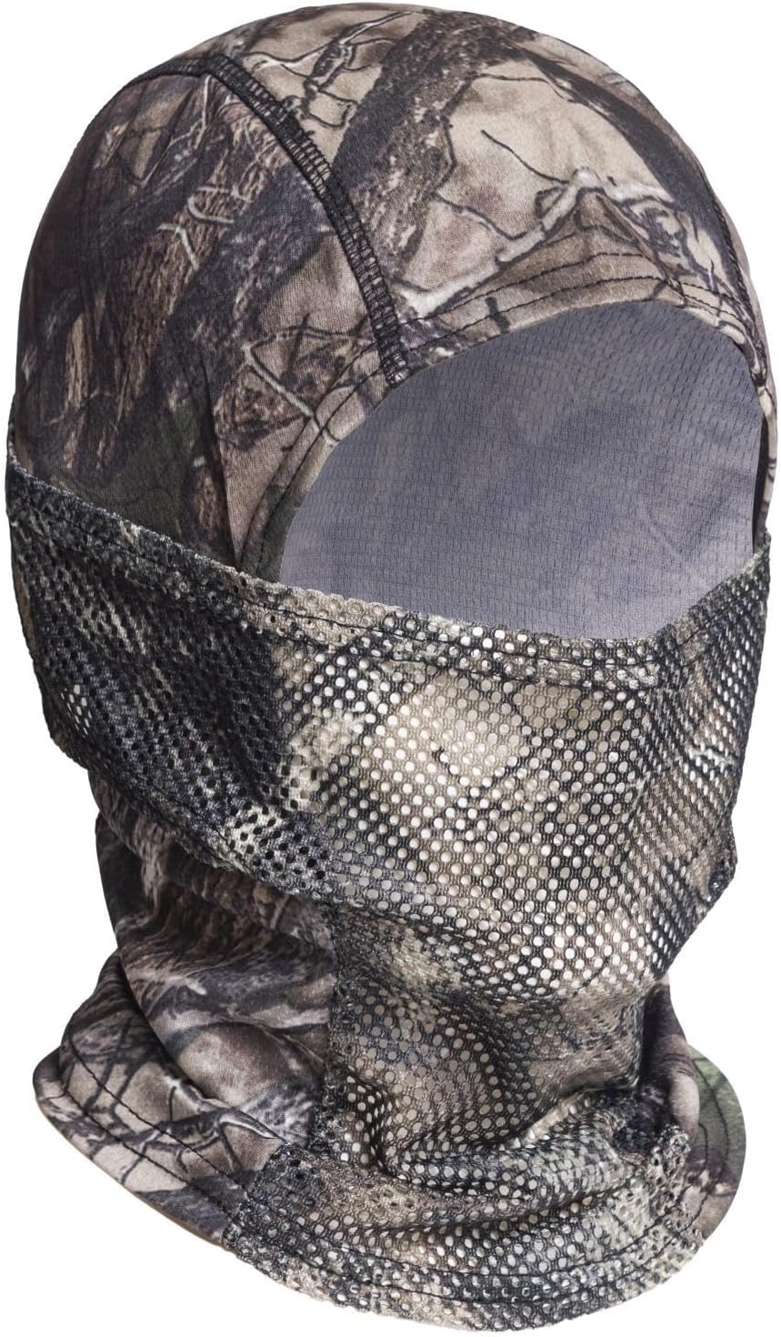 Camo Balaclava Face Mask with Mesh Breathable Holes for Man and Women-Huning Fishing Sking Windproof UV Protection